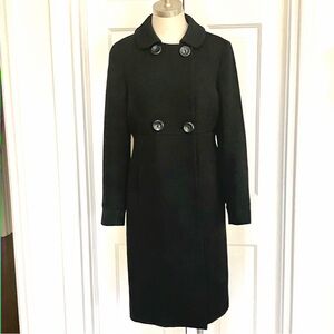 Cinzia Rocca Black Wool Coat 6 8 10 Italian